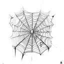 A spiderweb with intricate dotwork details and the words 'Hunter x Hunter' incorporated tattoo design idea