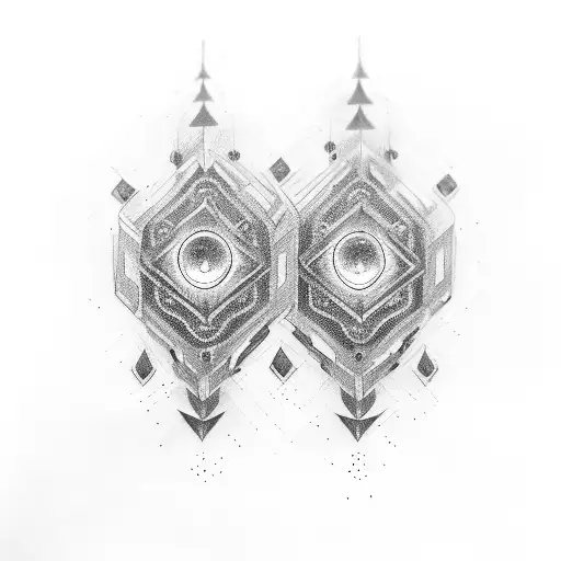 headlights of a w211 e class, two on each shoulder  tattoo design idea