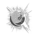 meteor hitting the ground from side tattoo design idea