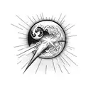 meteor hitting the ground from side tattoo design idea