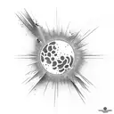 meteor hitting the ground from side tattoo design idea