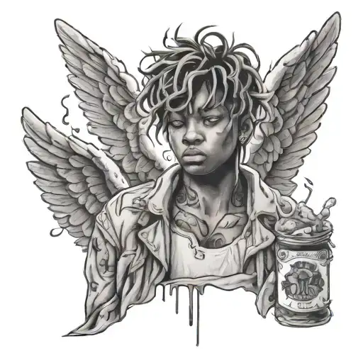 Combine an Angel with the Angel Z. 999 Juice Wrld tattoo design idea