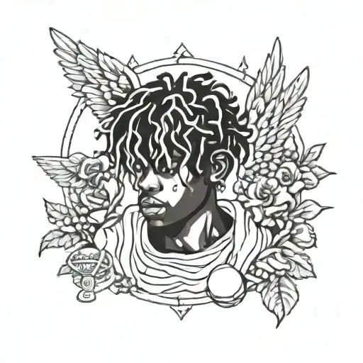 Combine an Angel with the Angel Z. 999 Juice Wrld tattoo design idea
