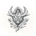 dragón chino, rosas, rey y reina del poker en persona tattoo design idea