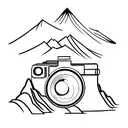 camera and mountain tattoo design idea
