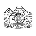 Mountain Scene and camera tattoo design idea