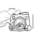 Mountain Scene and camera tattoo design idea