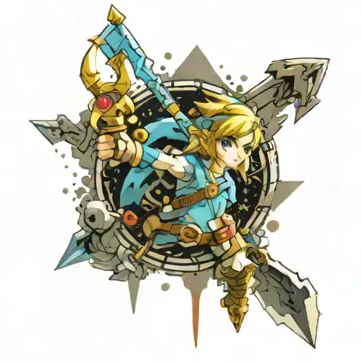 The legend of Zelda Breath Of The Wild tattoo design idea