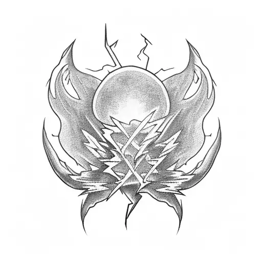 sleeve withe lightning and wind tattoo design idea