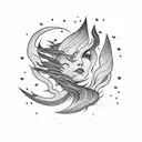 sleeve withe lightning and wind tattoo design idea