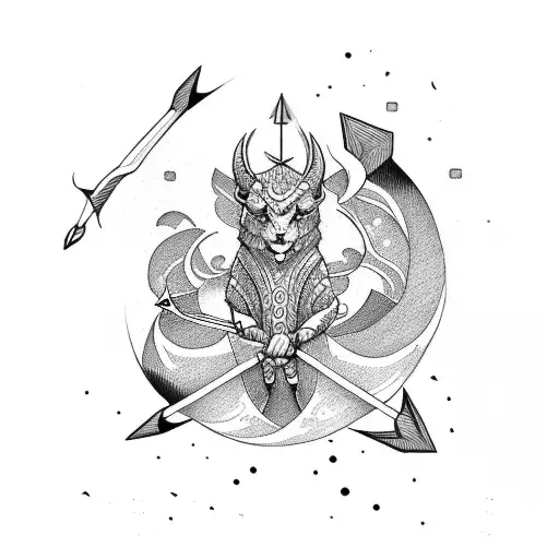 bow and arrow  tattoo design idea