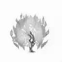 willow tree with Ivy leaves tattoo design idea