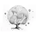 willow tree with Ivy leaves tattoo design idea