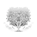 willow tree with Ivy leaves tattoo design idea