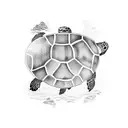 3 turtles tattoo design idea