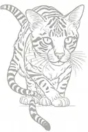 bengal cat crawling tattoo design idea