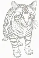 bengal cat crawling tattoo design idea