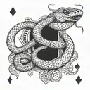 snake deck of cards forming tattoo design idea