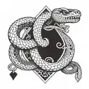 snake deck of cards forming tattoo design idea