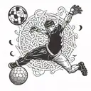 number22 and goalkeeper diving tattoo design idea