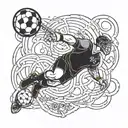 number22 and goalkeeper diving tattoo design idea