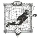 number22 and goalkeeper diving tattoo design idea