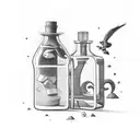 message in a bottle tattoo design idea