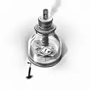 message in a bottle tattoo design idea