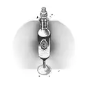 message in a bottle tattoo design idea