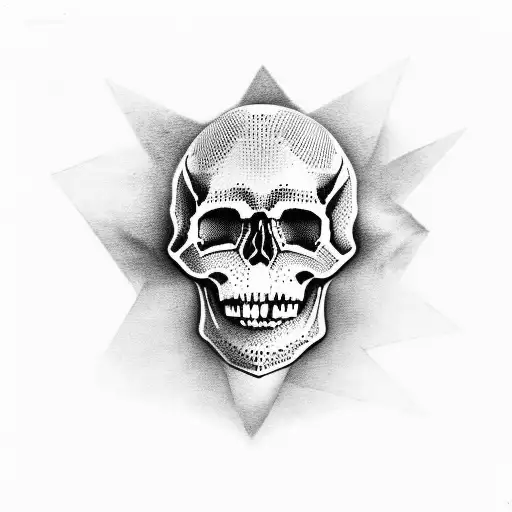 skull in the cloud tattoo design idea