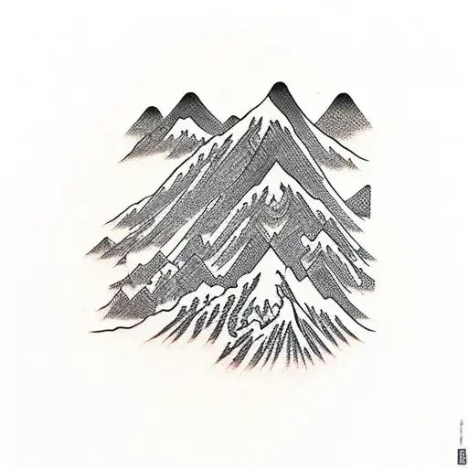 Mountain Scene tattoo design idea