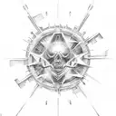 deconstructed sol key tattoo design idea