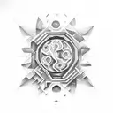 deconstructed sol key tattoo design idea