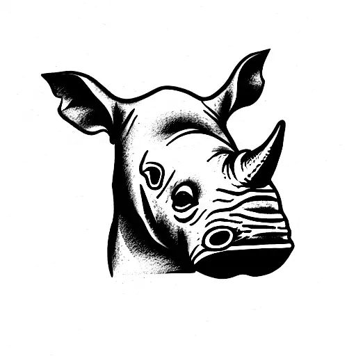 rhino head tattoo design idea