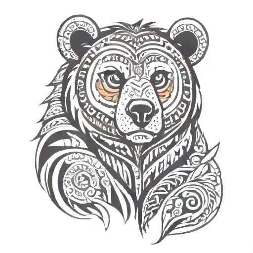 tribal bear tattoo design idea