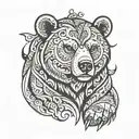 tribal bear tattoo design idea