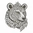 tribal bear tattoo design idea