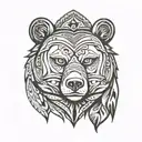 tribal bear tattoo design idea