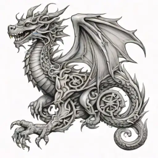 libra dragon 13 tattoo design idea