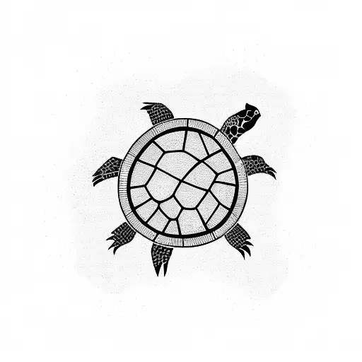 Pacific island style with turtle tattoo design idea