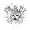 sword embedded with energy tattoo design idea