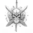 sword embedded with energy tattoo design idea