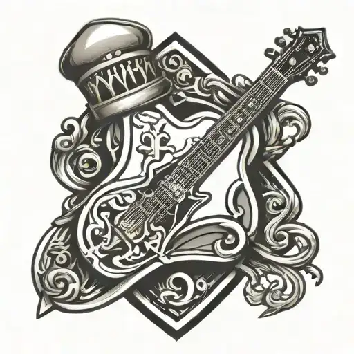 bishop chess piece inside a guitar pick outline tattoo design idea