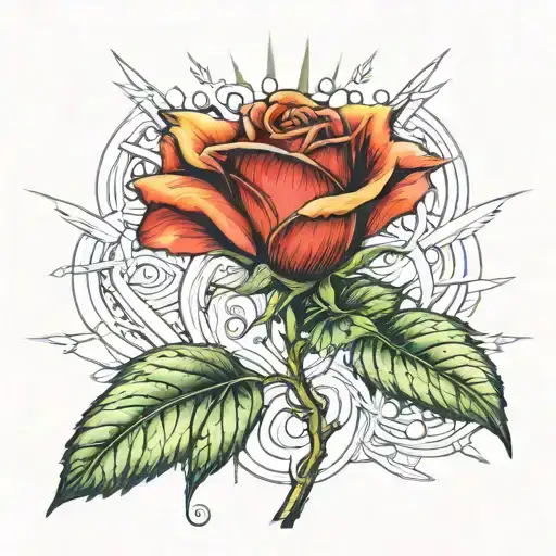 rose Depeche mode and energy tattoo design idea