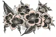 pink Depeche Mode and cosmos tattoo design idea