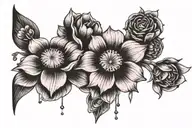 pink Depeche Mode and cosmos tattoo design idea