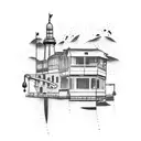 alcatraz swim tattoo design idea
