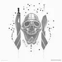 swim from alcatraz island tattoo design idea