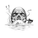swim from alcatraz island tattoo design idea