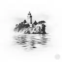 swim from alcatraz island tattoo design idea